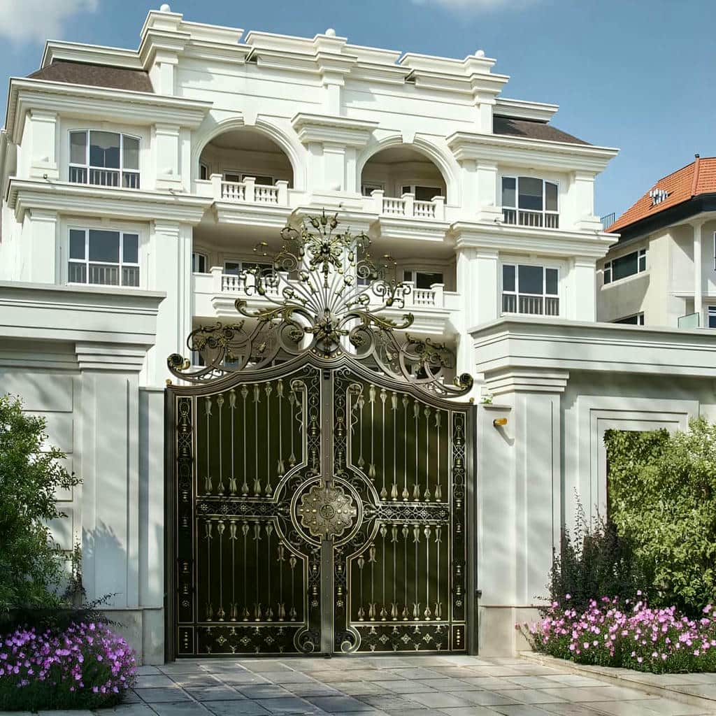 نصب درب فرفورژه ورودی پارکینگ ابعاد در شیراز