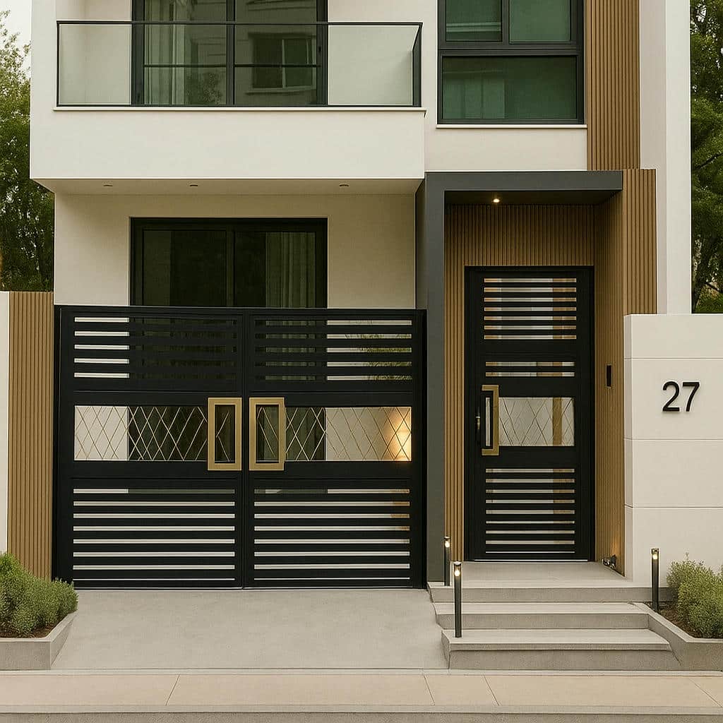 نصب درب فلزی مدرن موریس لولایی در شیراز