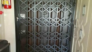 8 نمونه حفاظ آکاردئونی دو جداره ورودی در شیراز