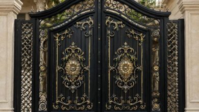 10 مدل درب ویلایی مشکی طلایی ورودی لوکس در شیراز