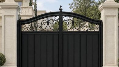 6 طرح درب حیاط مشکی طلایی در شیراز