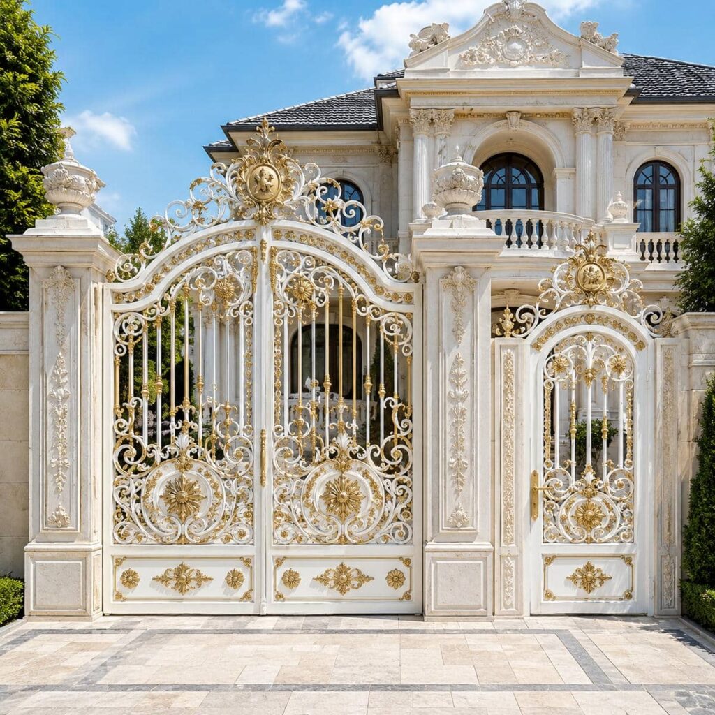 خرید درب حیاط نمای آجری برای ورودی ساختمان در شیراز