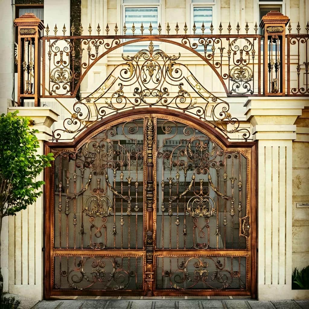 سفارش درب پارکینگ فلزی دو لنگه با کلاف تقویت شده در شیراز