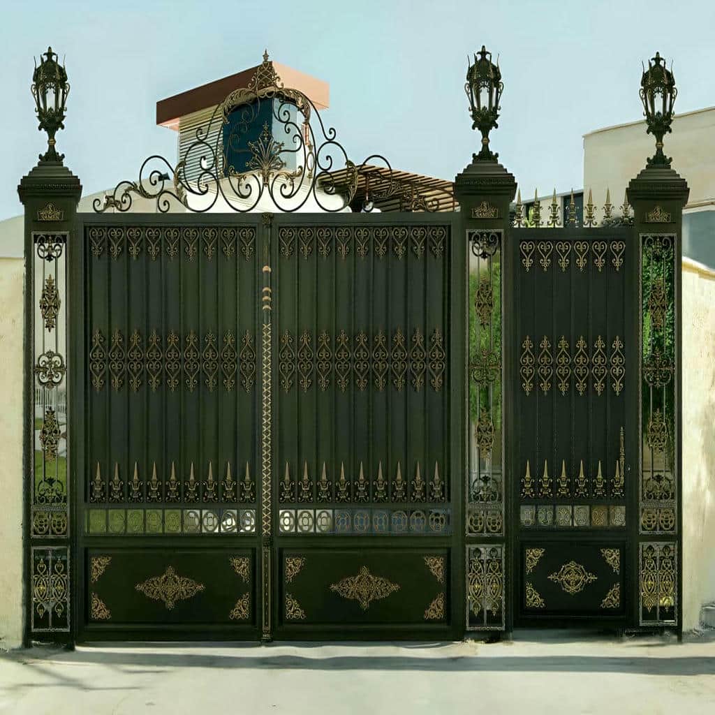 ساخت درب حیاط ورق پانچ با قاب پروفیلی مناسب در شیراز