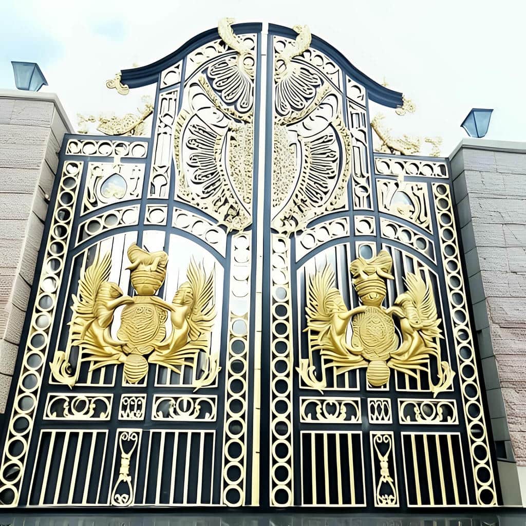 خدمات نصب درب حیاط برش لیزری هندسی برای ورودی ساختمان در شیراز