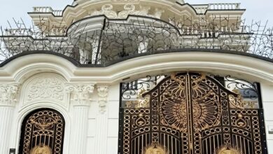 8 مدل درب پارکینگ لولایی ستون دار در شیراز