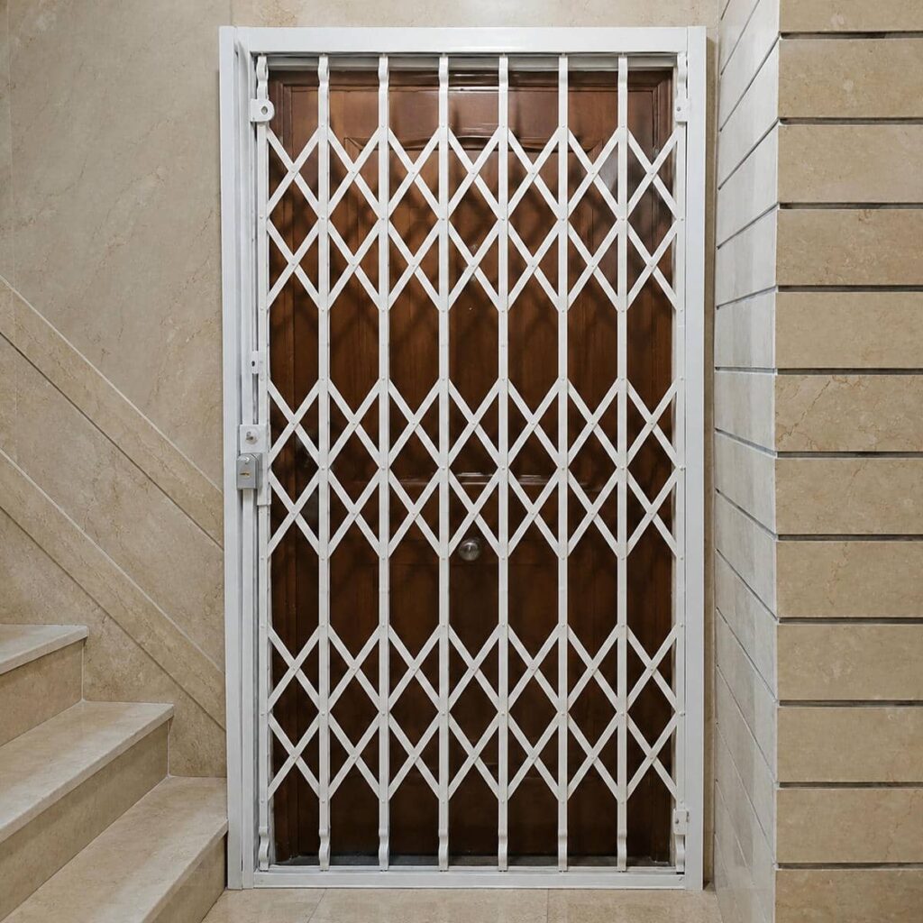 خدمات نصب درب آکاردئونی طرح دار لوزی در شیراز