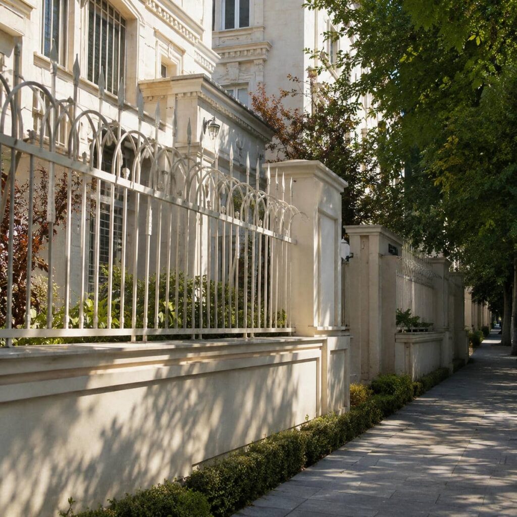 نصب نرده حفاظ دیوار ساده با پایه مناسب در شیراز