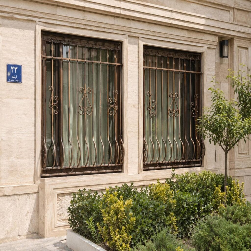 خرید حفاظ پنجره شیک قاب دار با خطوط عمودی در شیراز