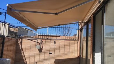 سایبان برقی شیراز مدل بازویی برای تراس خانه