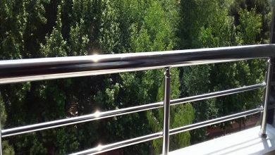 نرده مدرن بالکن شیراز طراحی مینیمال نما
